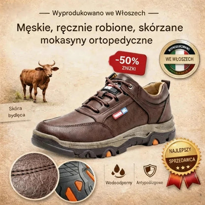🔥 Ręcznie szyte włoskie skórzane buty ortopedyczne z podparciem kostki👣,Wygodne, wodoodporne i antypoślizgowe,✓ Nowa kolekcja na rok 2026