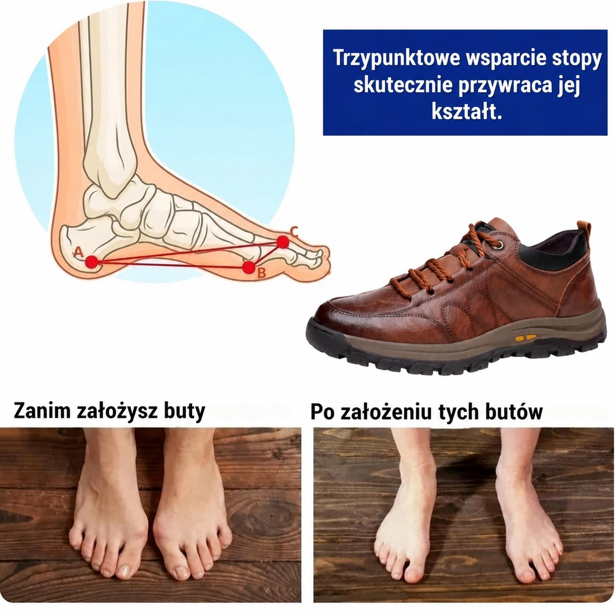 ⏰60% zniżki dziś – nie przegap okazji! 🐂Wodoodporne i antypoślizgowe 🦶buty ortopedyczne ze skóry krowiej dla mężczyzn, które łagodzą ból nóg