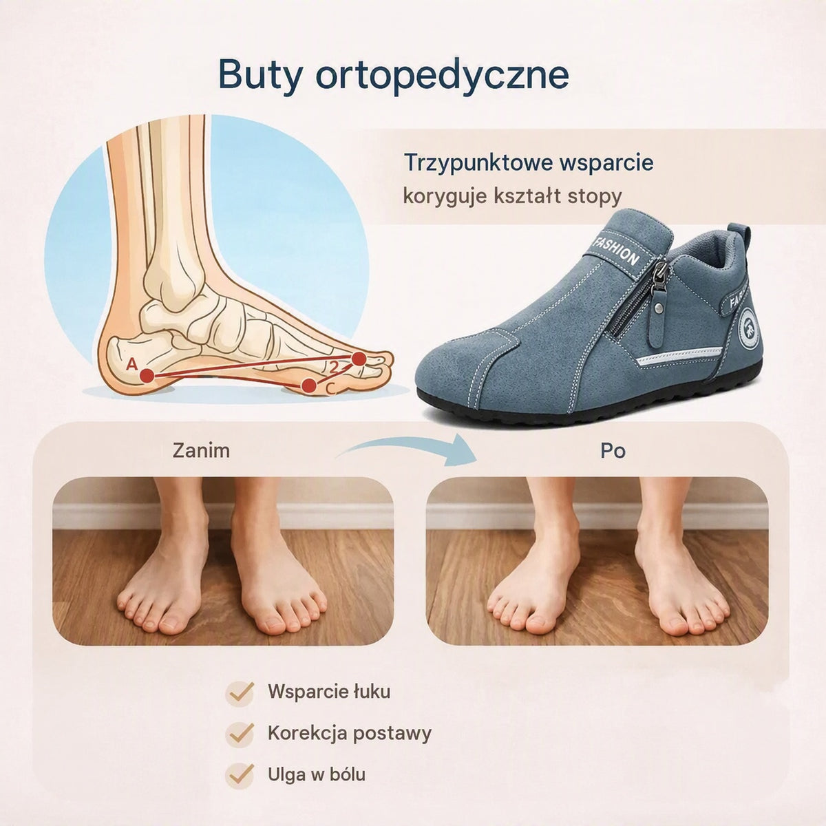 🔥 50% taniej | Obuwie ortopedyczne Rovefund® | Zapewnia wsparcie łuku stopy, łagodzi ból i ułatwia chodzenie | Odpowiednie dla kobiet i mężczyzn.