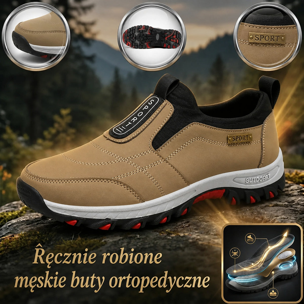 🎉Ostatni dzień! 50% zniżki! ✅ Buty ortopedyczne zaprojektowane specjalnie dla osób z problemami stóp, zapewniające wsparcie łuku stopy i łagodzące ból pleców, stawów i stóp.