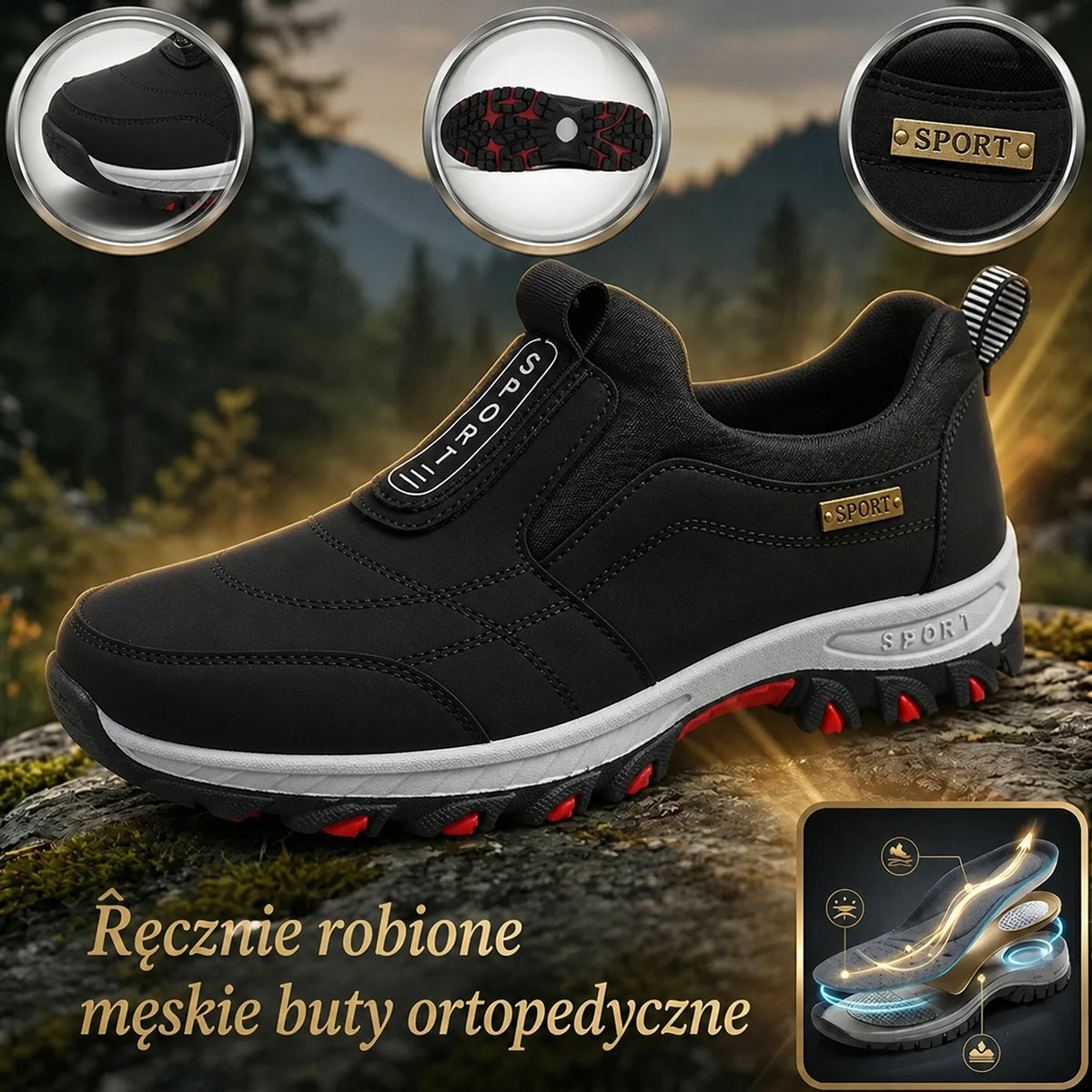 🎉Ostatni dzień! 50% zniżki! ✅ Buty ortopedyczne zaprojektowane specjalnie dla osób z problemami stóp, zapewniające wsparcie łuku stopy i łagodzące ból pleców, stawów i stóp.