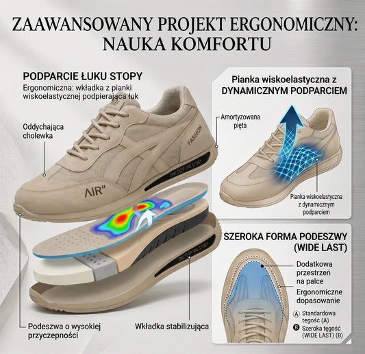 Buty ortopedyczne Rovefund® 🔥 50% zniżki 🎁 Wygodne buty do chodzenia 👟 Wsparcie łuku stopy, skutecznie łagodzą ból stóp, antypoślizgowe i trwałe ✅
