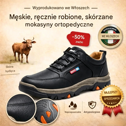 🔥 Ręcznie szyte włoskie skórzane buty ortopedyczne z podparciem kostki👣,Wygodne, wodoodporne i antypoślizgowe,✓ Nowa kolekcja na rok 2026