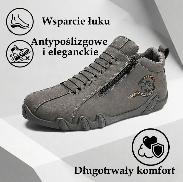 Męskie buty ortopedyczne Rovefund® | Wykonane z oryginalnej australijskiej skóry bydlęcej | Szyte ręcznie, wodoodporne i antypoślizgowe ✅ Wsparcie łuku stopy – wygodne chodzenie