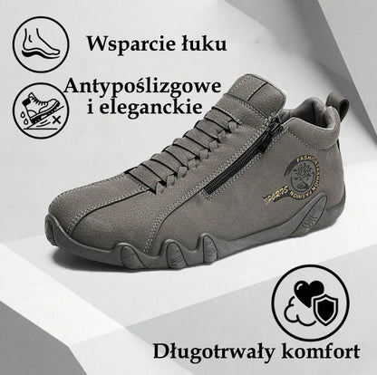Męskie buty ortopedyczne Rovefund® | Wykonane z oryginalnej australijskiej skóry bydlęcej | Szyte ręcznie, wodoodporne i antypoślizgowe ✅ Wsparcie łuku stopy – wygodne chodzenie