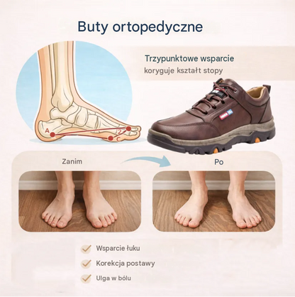 🔥 Ręcznie szyte włoskie skórzane buty ortopedyczne z podparciem kostki👣,Wygodne, wodoodporne i antypoślizgowe,✓ Nowa kolekcja na rok 2026