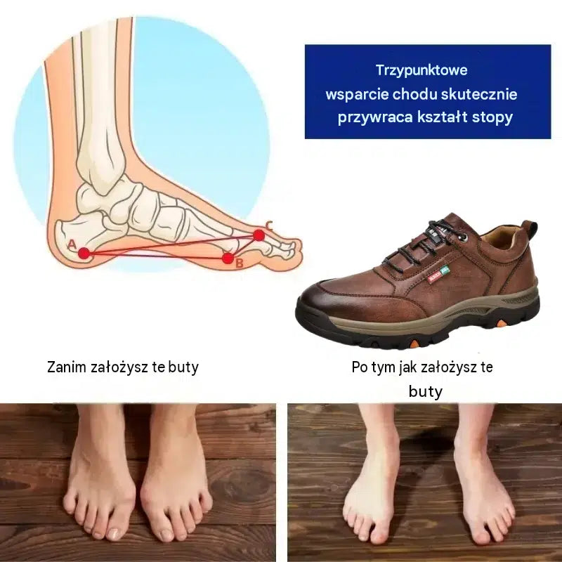 🔥 Ręcznie szyte włoskie skórzane buty ortopedyczne z podparciem kostki👣,Wygodne, wodoodporne i antypoślizgowe,✓ Nowa kolekcja na rok 2026