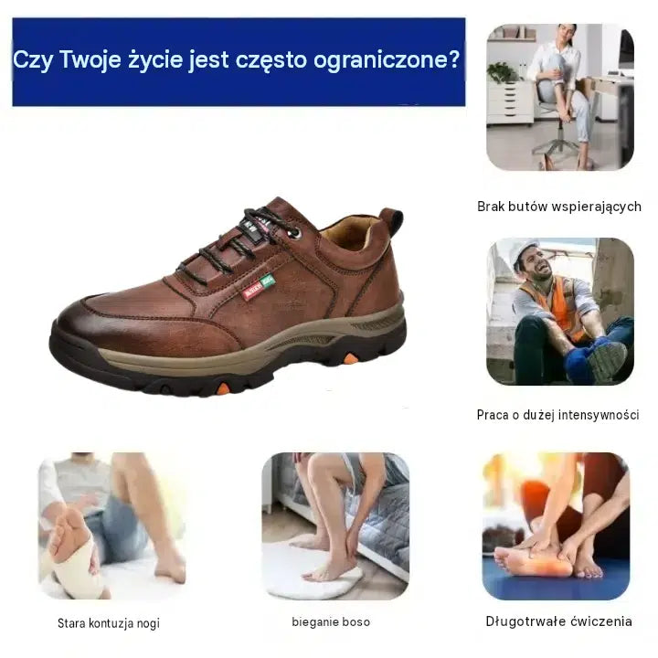 🔥 Ręcznie szyte włoskie skórzane buty ortopedyczne z podparciem kostki👣,Wygodne, wodoodporne i antypoślizgowe,✓ Nowa kolekcja na rok 2026